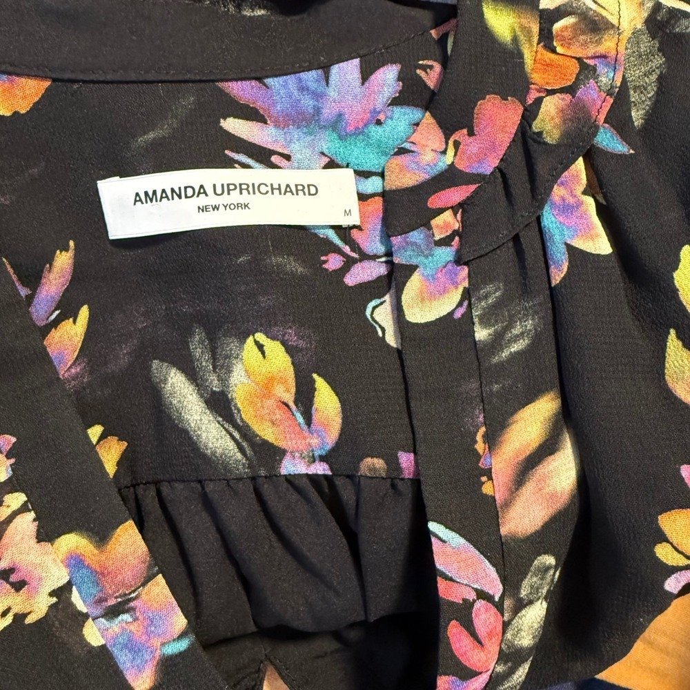 AMANDA UPRICHARD Revolve‎ Cerrone Mini Dress Mirabella Long Sleeve Black Floral - Picture 6 of 16